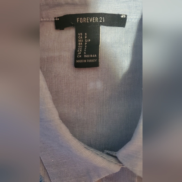 Forever 21 Light Blue Embroidered Oversized Shirt - Picture 5 of 8